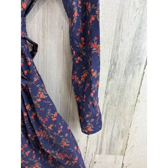 Ann Mashburn Sz XS Classic Shirtwaist Dress Liberty London Elizabeth Navy Floral - Picture 5 of 16
